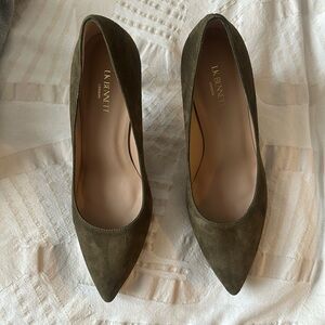 LK Bennett - NEW - green/khaki suede pump - size 38 women - court shoes - 85 mm